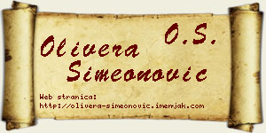 Olivera Simeonović vizit kartica